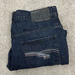 Rocawear Men's Jeans Size 40x33 Original Fit BAGGY‎ Blue Denim READ